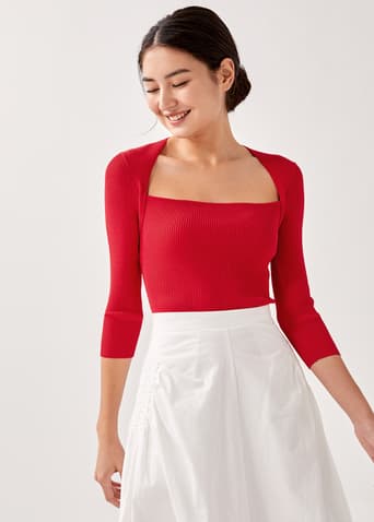 Astreed Square Neck Knit Top
