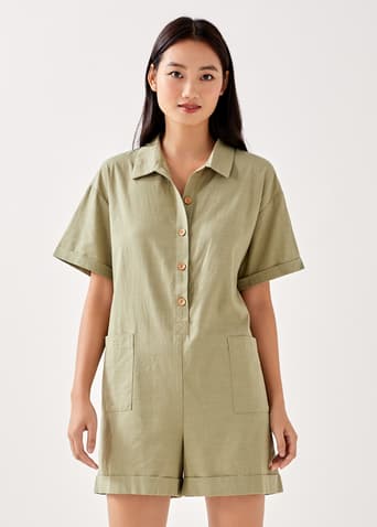 Coralie Relaxed Shirt Romper