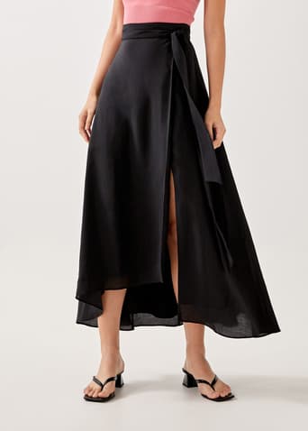 Carlota Side Tie Flare Skirt