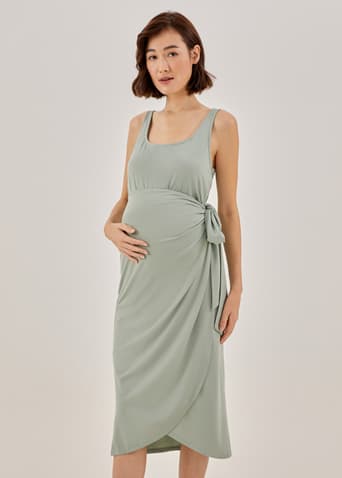 Muriel Maternity Wrap Front Dress