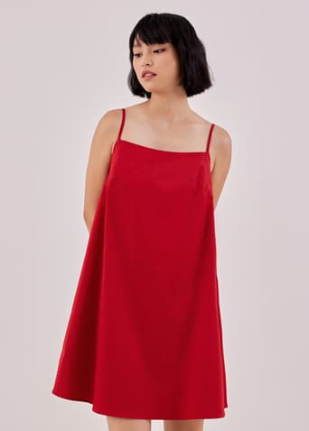 Lydie Straight Neck Flare Dress