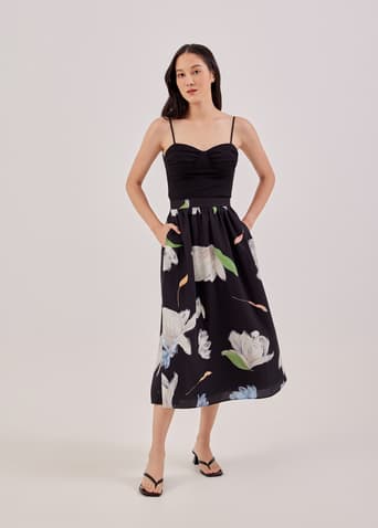 Quinley Flare Skirt in Azalea Romance