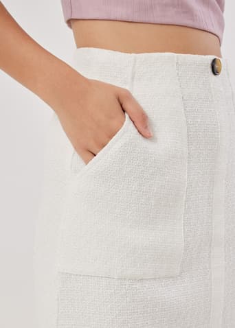 Mahika Tweed Patch Pocket Skirt