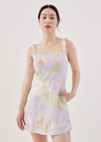 Kyrah Padded Cut Out Romper in Buds Of Joy
