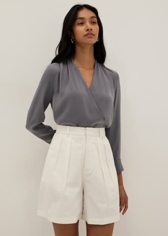 Ada Satin Wrap Blouse