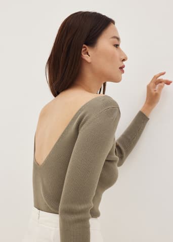 Paityn Ribbed Knit Low Back Top