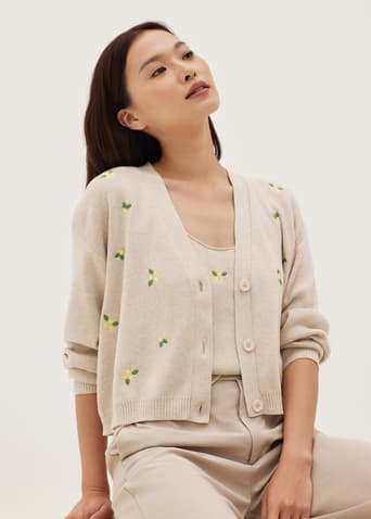 Naila Embroidered Knit Cardigan