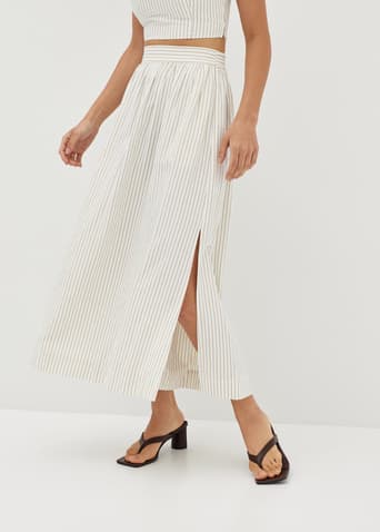Charee Striped Flare Skirt
