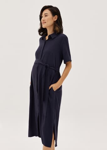 Zaynie Maternity Nursing Tencel Button Dress