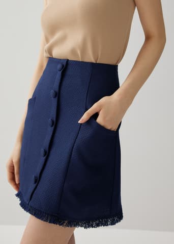 Maurie Tweed Front Button Skirt