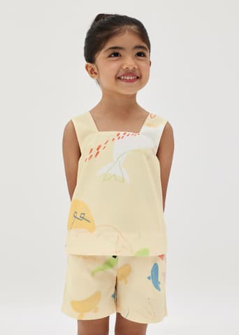 Elim Square Neck A-line Top in Summer Playthings