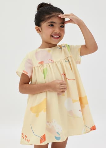 Elia Ruched Flare Dress in Summer Playthings