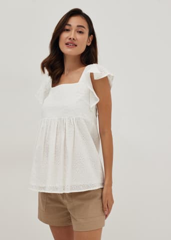 Brailynn Maternity Nursing Smocked Top