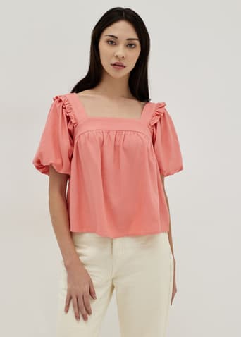 Gisella Cotton Frill Top