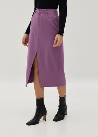 Ambellina Brushed Twill Column Skirt