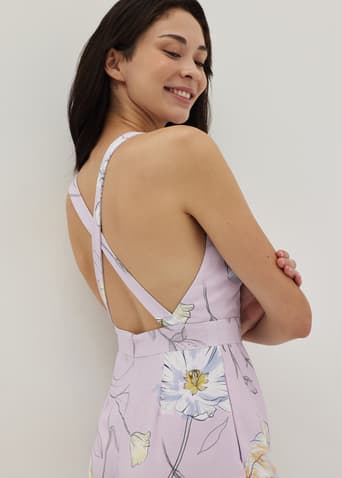 Sarafina Padded Cross Back Jumpsuit in Gentle Awakening