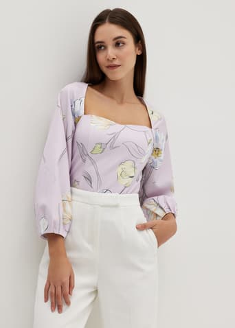 Lydia Puff Sleeve Bustier Top in Gentle Awakening