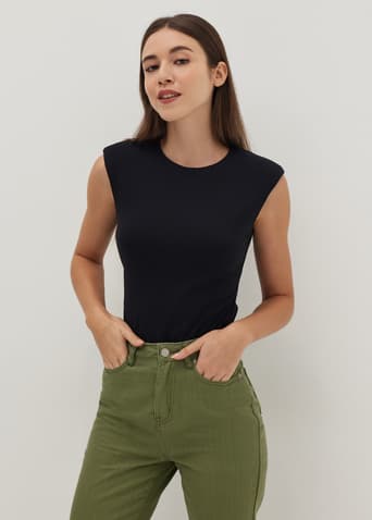 Shaena Padded Shoulder Top