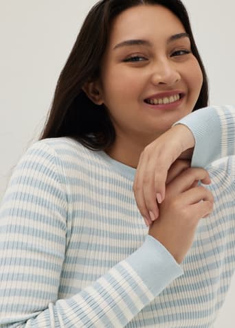Talia Stripe Knit Crop Sweater