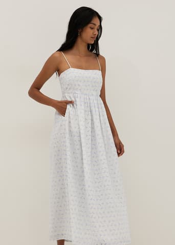 Noelle Broderie Babydoll Dress