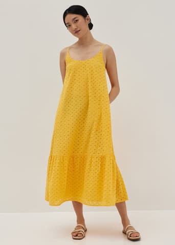 Kyleigh Broderie Scoop Neck Flare Dress