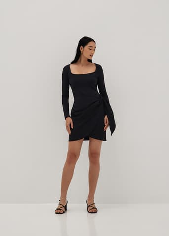 Elegant short cheap black dress
