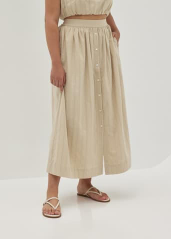 Suzanne Textured Elastic Flare Skirt