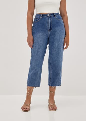 Aurelie High Rise Straight Crop Denim Jeans