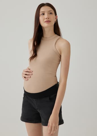 Bowie Maternity Elastic Denim Shorts