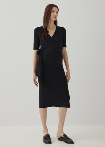 Gwyne Maternity Nursing Knit Wrap Dress