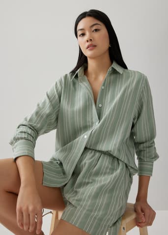Alvina Relaxed Striped Linen Shirt