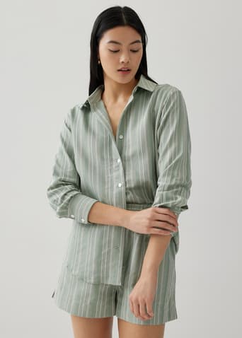 Alvina Relaxed Striped Linen Shirt