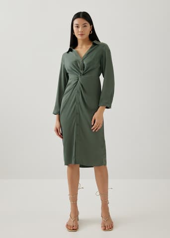 Correa Relaxed Front Twist Shirt Dress