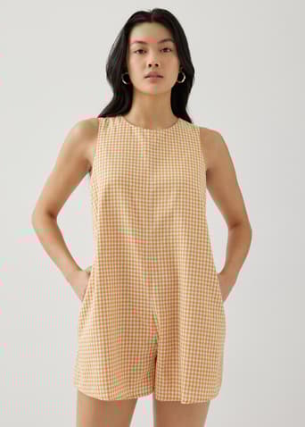 Danah Ribbon Tie Back Romper