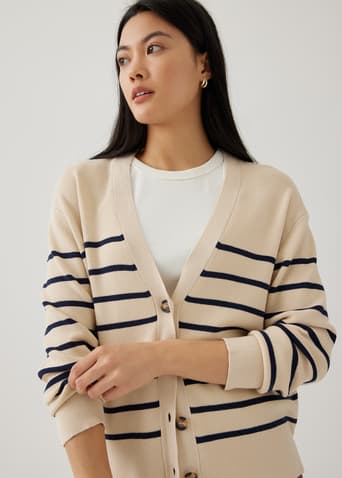 Sasha Striped Knit Cardigan