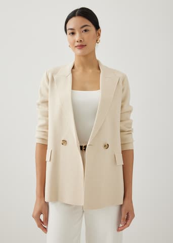 Ylana Knit Double Breasted Blazer