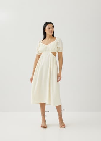 Cereza Padded Textured Cut Out Dress