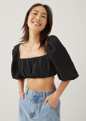 Felly Square Neck Puff Sleeve Top