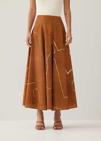 Abella Flare Maxi Skirt in Golden Hour