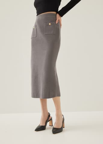 Jorden Knit Column Midi Skirt