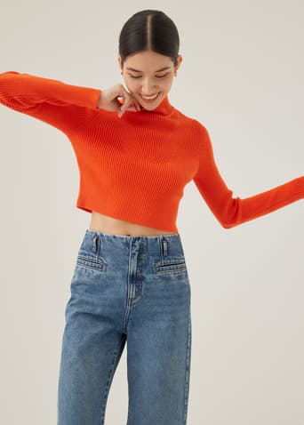 Alayna Knit Turtleneck Crop Sweater