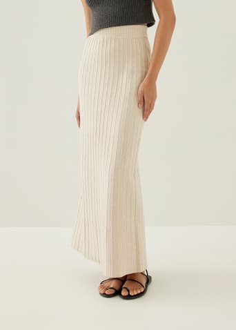 Korin Elastic Knit Column Maxi Skirt