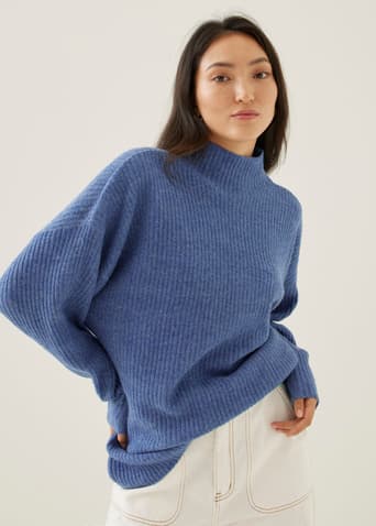 Savanna Fuzzy Knit Turtleneck Sweater