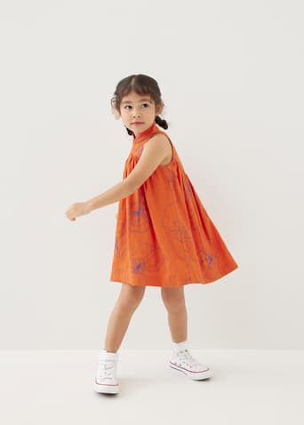 Melati Embroidered Babydoll Mini Dress in Rekindled Blooms