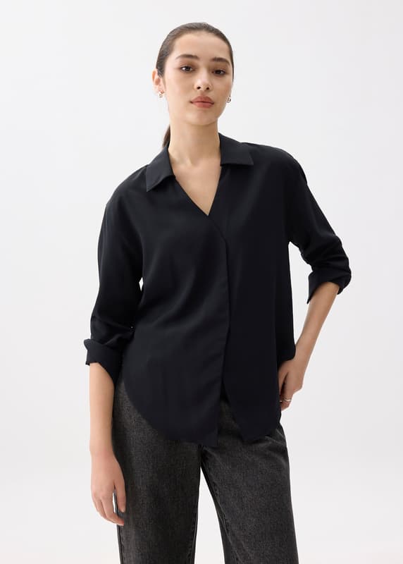 RuchedReady® Ily Notch Collar Blouse | Love, Bonito PH