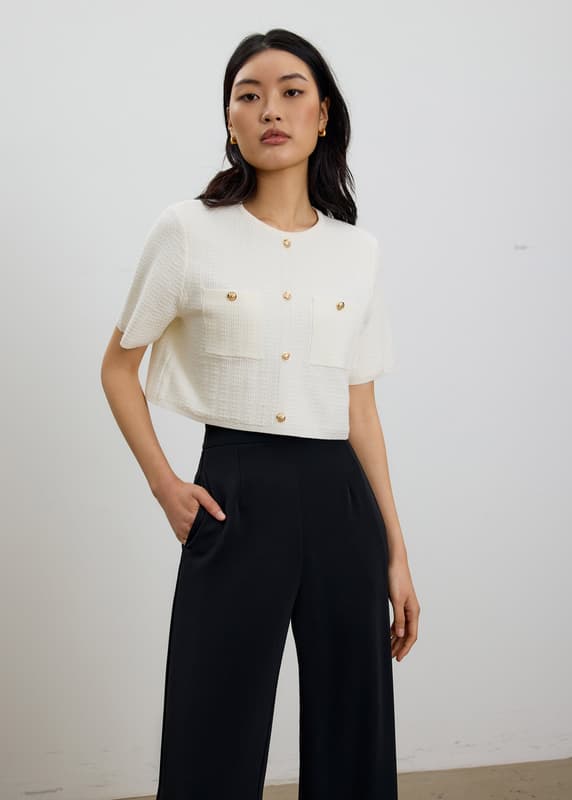 Yoko Textured Knit Boxy Top | Love, Bonito SG