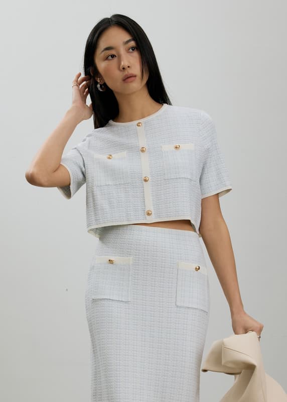 Yoko Textured Knit Boxy Top | Love, Bonito ID