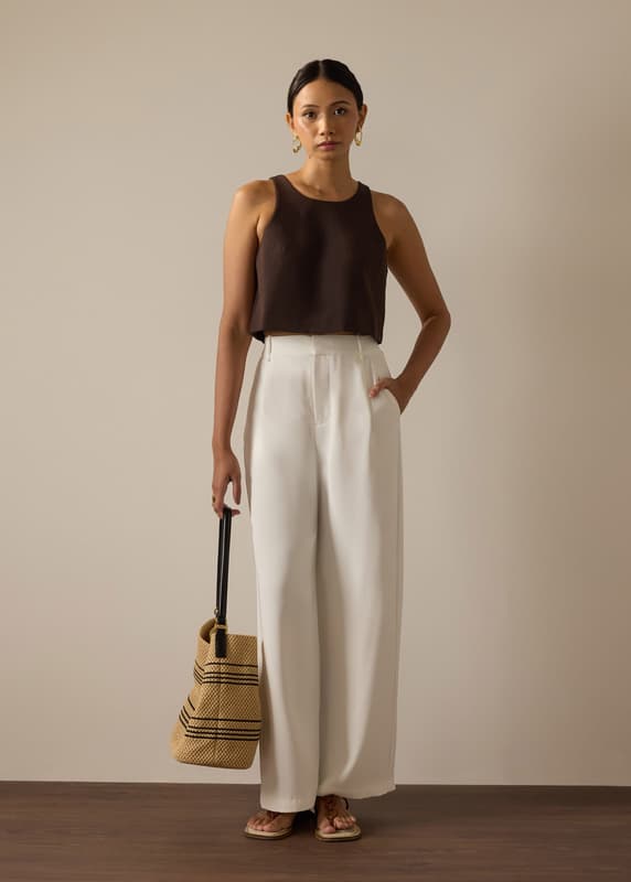 Carla Round Neck Crop Shell Top | Love, Bonito SG
