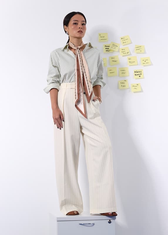 PETITE Leggy™ Andy Tailored Pinstripe Super High Waist Straight Leg Pants - Image 3