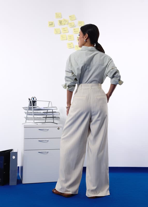PETITE Leggy™ Andy Tailored Pinstripe Super High Waist Straight Leg Pants - Image 4